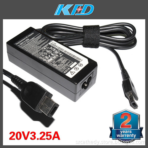 Hot Sales Laptop Adapter 20V3.25A USB Pin for Lenovo Yoga13&Thinkpad X1 Power Charger